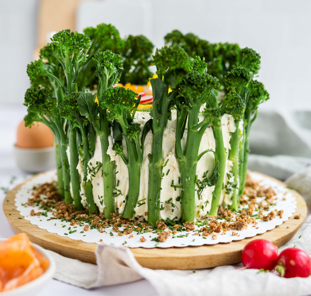 Butterbrot-Torte mit Brokkoli
