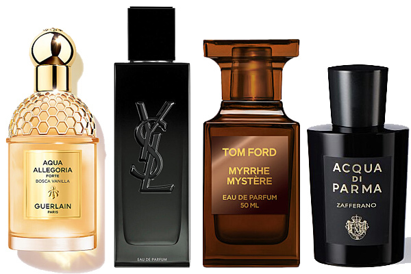 Guerlain Aqua Allegoria Bosca Vanilla Forte, YSL Myself EdP, Tom Ford Myrrhe Mystere, Acqua di Parma Zafferano