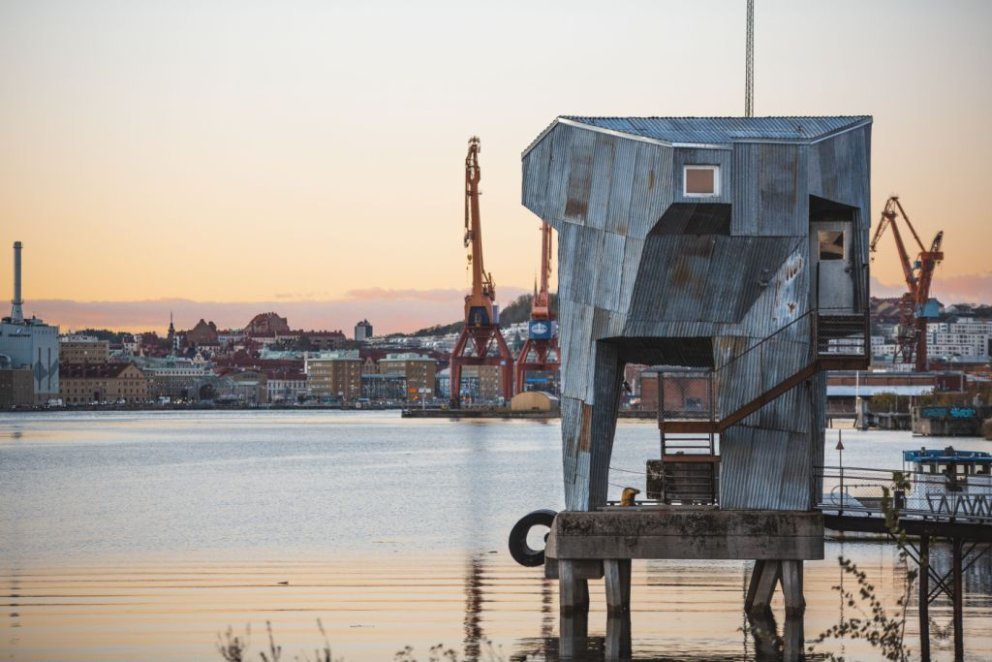 Sauna im Freihafen von Göteborg