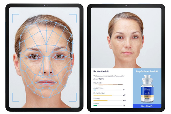 Die digitale Hautanalyse von Dr. Comoi mit neuester KI-Technologie www.drcomoi.de analysiert die Haut mittels Selfie und findet die entsprechende individuell passende Produktpflege
