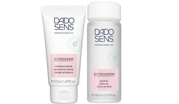 Die veganen Pflegeprodukte der Linie Extroderm von Dado Sens Dermacosmetic wirken trockener Haut mit Hautbarriere-Defekten behutsam entgegen. Die veganen Pflegeprodukte der Linie Extroderm von Dado Sens Dermacosmetic wirken trockener Haut mit Hautbarriere-Defekten behutsam entgegen.