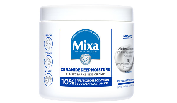 Um die natürliche Stärke der Haut wiederherzustellen, wurde die Mixa Ceramide Deep Moisture Hautstärkende Creme für sehr trockene und empfindliche Haut entwickelt. 