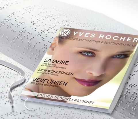 Yves Rocher Katalog in Blindenschrift