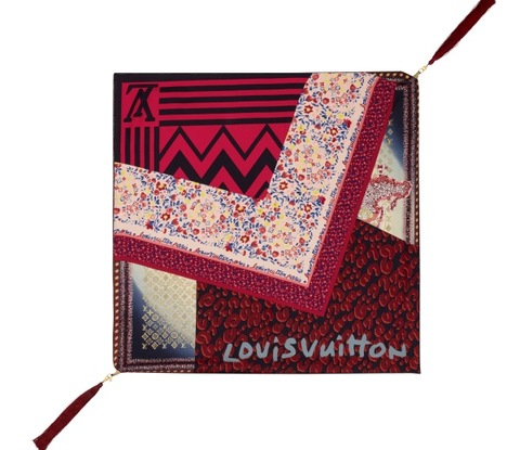 Tuch Louis Vuitton Patchwork mit Pompoms