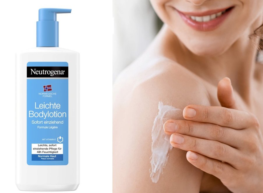 Die Leichte Bodylotion mit dem Antioxidans Vitamin E und Glycerin hilft, das Feuchtigkeitsbindevermögen der Haut zu steigern und die Hautbarriere zu unterstützen Die Leichte Bodylotion mit dem Antioxidans Vitamin E und Glycerin hilft, das Feuchtigkeitsbindevermögen der Haut zu steigern und die Hautbarriere zu unterstützen