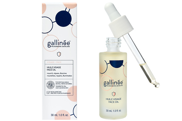 Prebiotic Face Oil von Gallinée ist ein vielseitiger, hochwirksamer Cocktail aus nährenden und beruhigenden Lipi­den, die die Hautbarriere reparieren und die Ausstrahlung verbessern. 