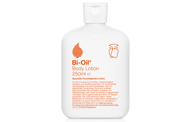 Die Bi-Oil Body Lotion verwöhnt die Haut den ganzen Tag über mit Feuchtigkeit 