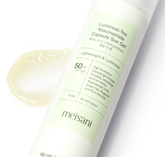 Luminosi-Tea Niacinamide Capsule Sun Gel SPF50 von Meisani